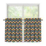 Mardi Gras Chevron Pattern Print Tier Curtains