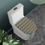 Mardi Gras Chevron Pattern Print Toilet Lid Cover