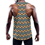 Mardi Gras Chevron Pattern Print Training Tank Top
