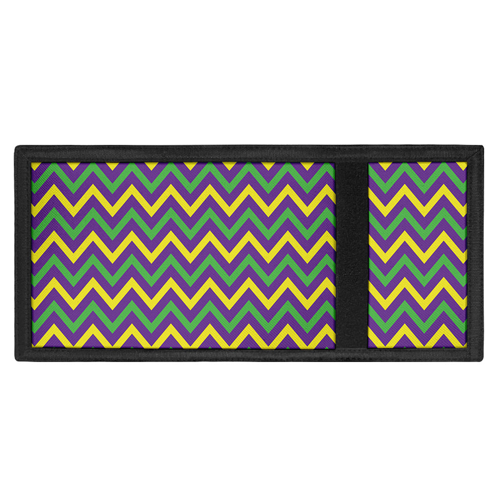 Mardi Gras Chevron Pattern Print Trifold Wallet