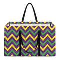 Mardi Gras Chevron Pattern Print Utility Tote Bag