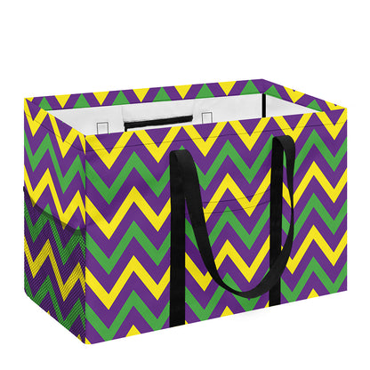 Mardi Gras Chevron Pattern Print Utility Tote Bag
