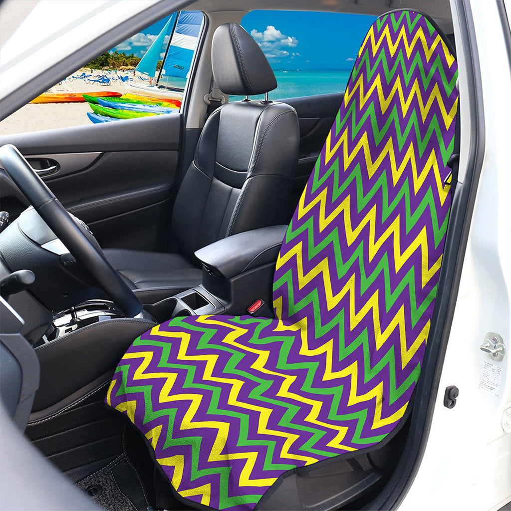 Mardi Gras Chevron Pattern Print Waterproof Car Seat Cover