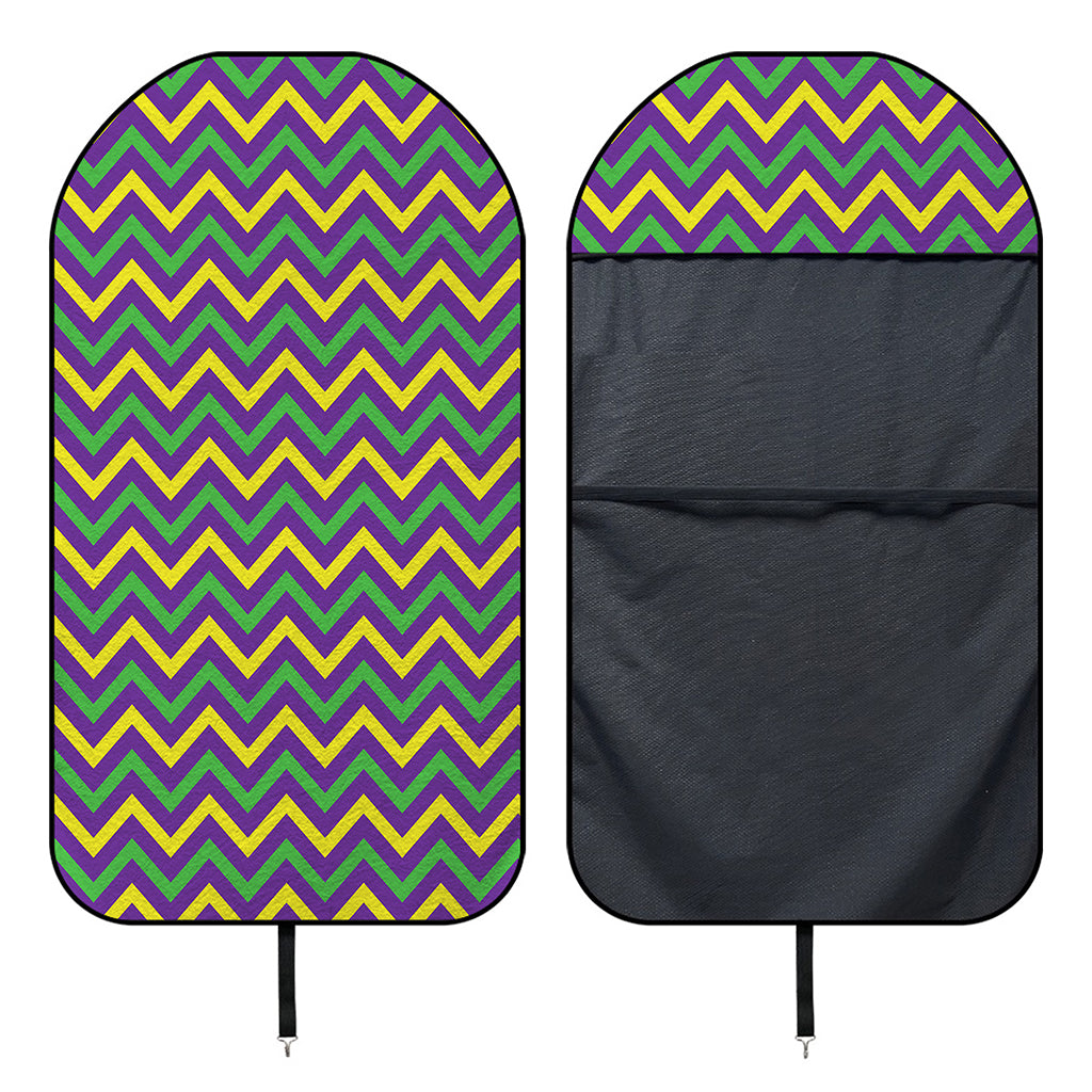 Mardi Gras Chevron Pattern Print Waterproof Car Seat Cover