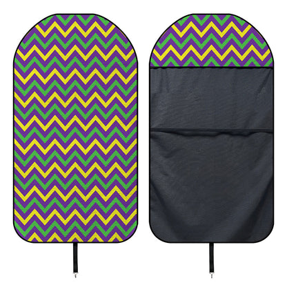 Mardi Gras Chevron Pattern Print Waterproof Car Seat Cover