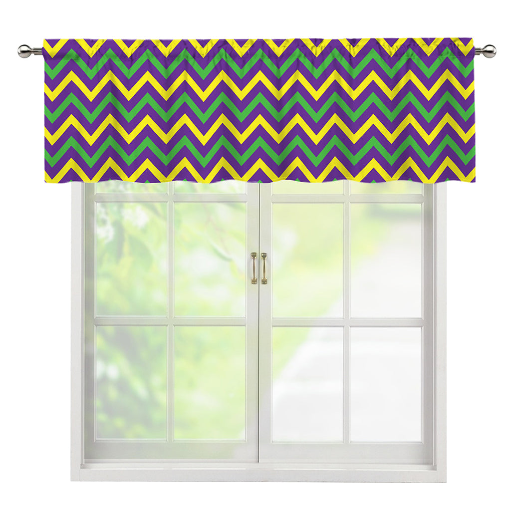 Mardi Gras Chevron Pattern Print Window Valance
