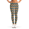 Mardi Gras Chevron Pattern Print Women's Leggings