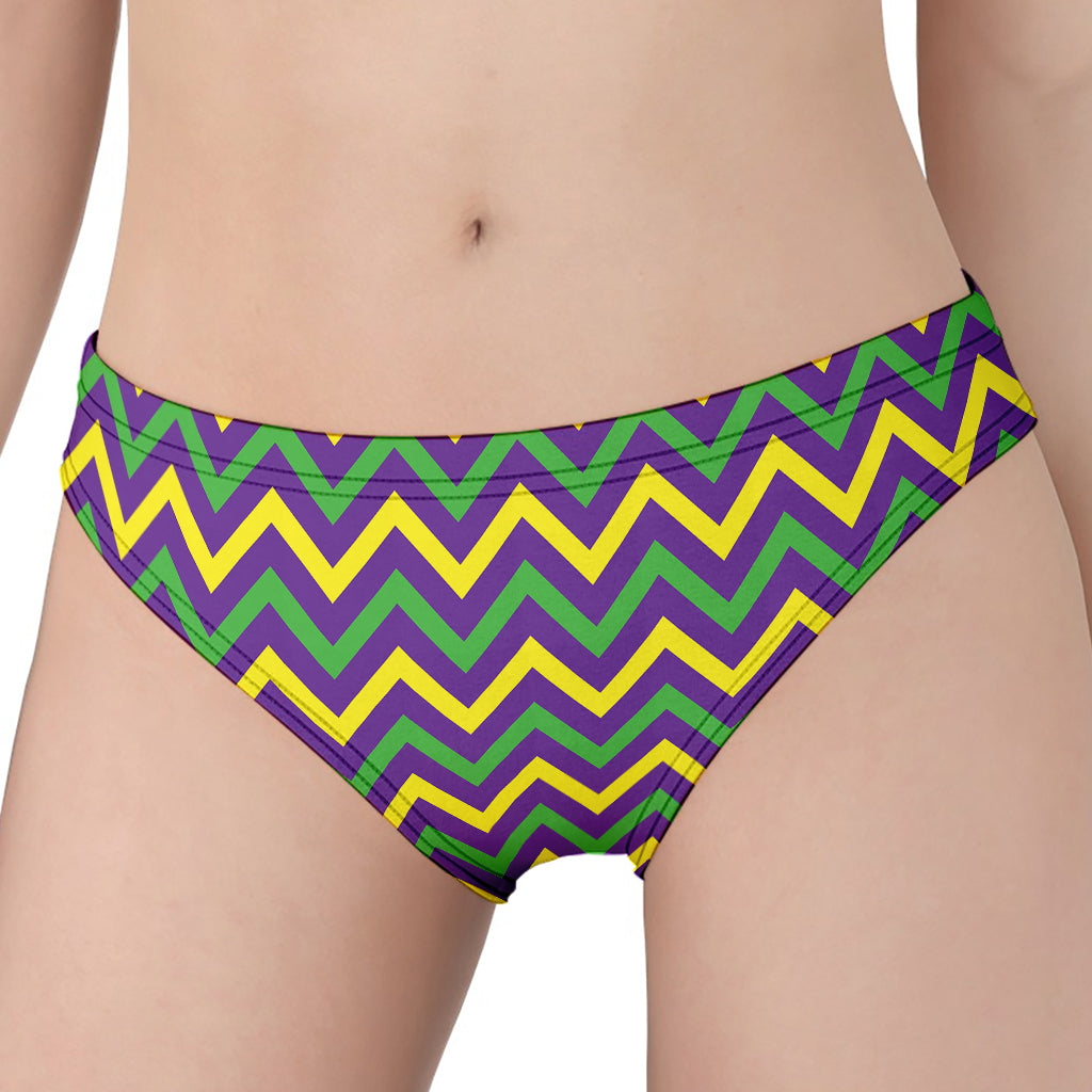 Mardi Gras Chevron Pattern Print Women's Panties