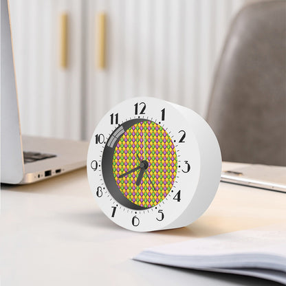 Mardi Gras Diamond Pattern Print Alarm Clock