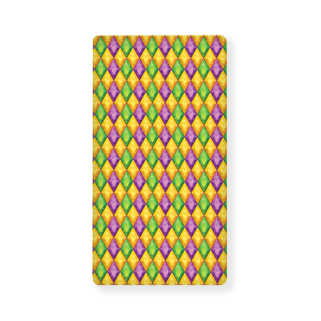 Mardi Gras Diamond Pattern Print Baby Crib Sheet