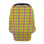 Mardi Gras Diamond Pattern Print Baby Seat Cover
