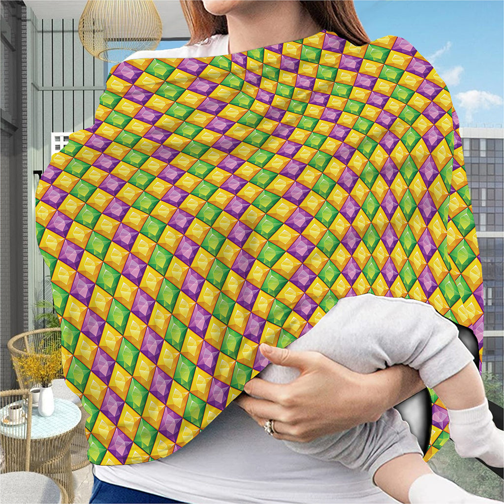 Mardi Gras Diamond Pattern Print Baby Seat Cover