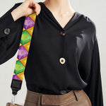 Mardi Gras Diamond Pattern Print Bag Strap