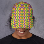 Mardi Gras Diamond Pattern Print Baseball Cap
