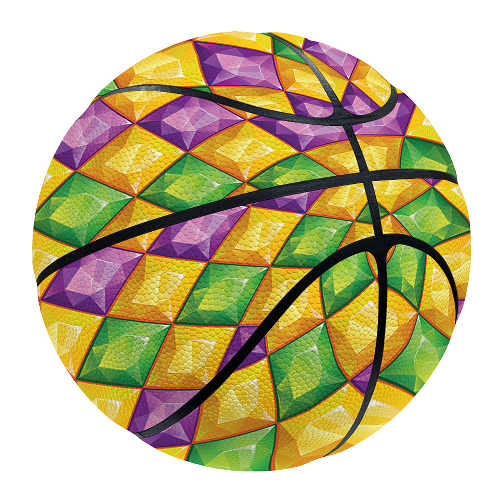 Mardi Gras Diamond Pattern Print Basketball