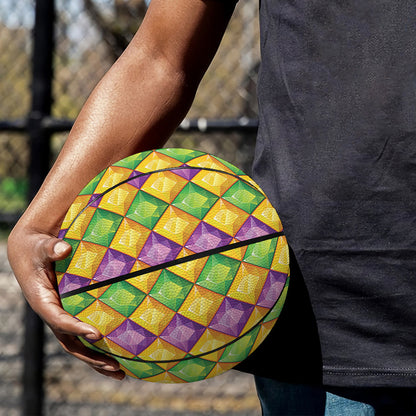 Mardi Gras Diamond Pattern Print Basketball