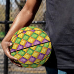 Mardi Gras Diamond Pattern Print Basketball