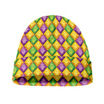 Mardi Gras Diamond Pattern Print Beanie