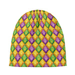Mardi Gras Diamond Pattern Print Beanie