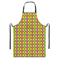 Mardi Gras Diamond Pattern Print Bib Apron With Pocket