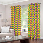 Mardi Gras Diamond Pattern Print Blackout Grommet Curtains