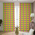 Mardi Gras Diamond Pattern Print Dimout Pencil Pleat Curtains