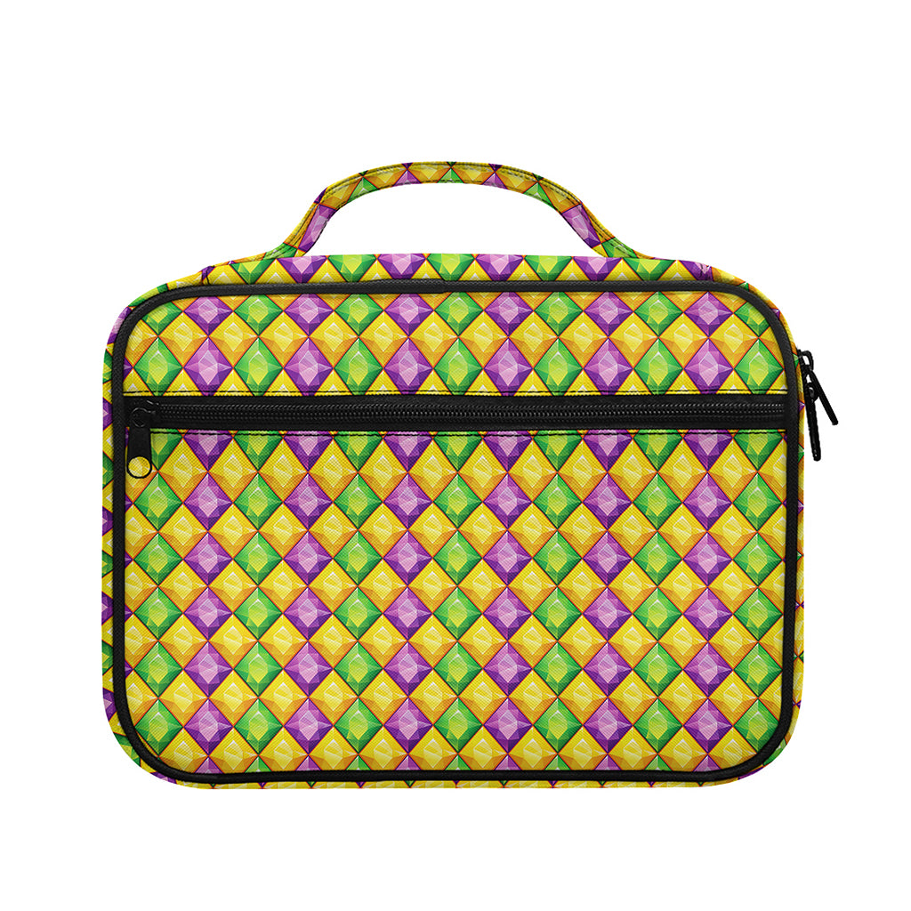 Mardi Gras Diamond Pattern Print Briefcase Bible Bag
