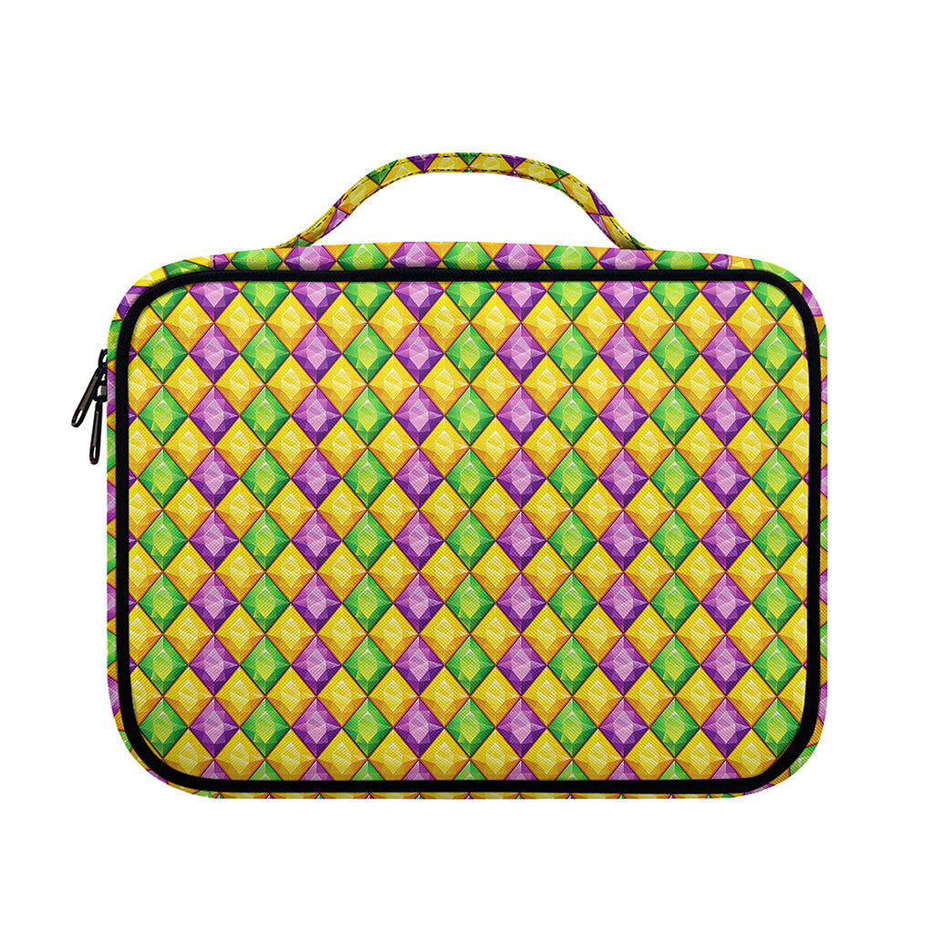 Mardi Gras Diamond Pattern Print Briefcase Bible Bag