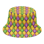 Mardi Gras Diamond Pattern Print Bucket Hat