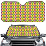 Mardi Gras Diamond Pattern Print Car Windshield Sun Shade