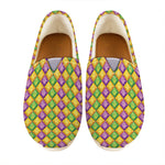 Mardi Gras Diamond Pattern Print Casual Shoes