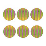 Mardi Gras Diamond Pattern Print Coaster Set