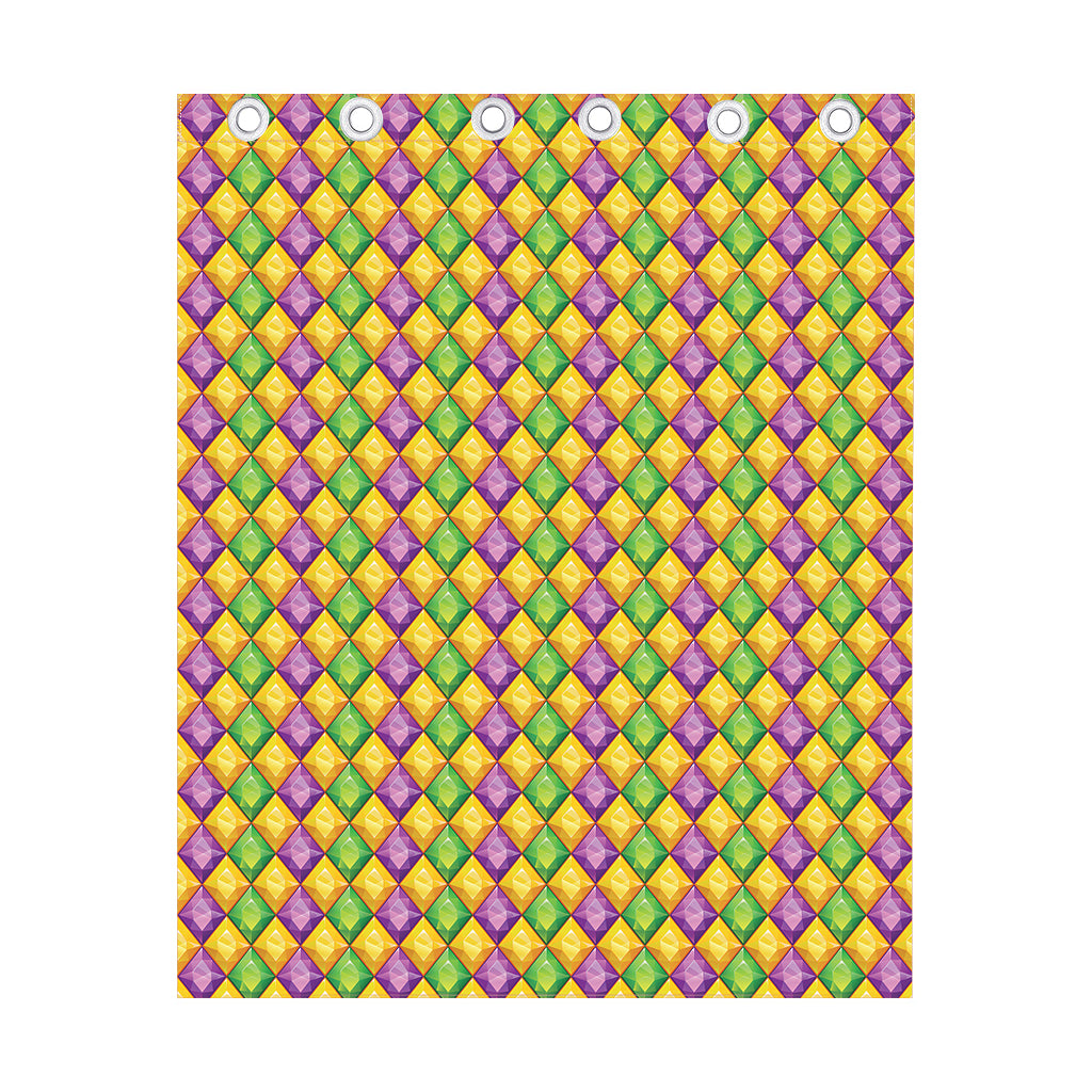 Mardi Gras Diamond Pattern Print Curtain