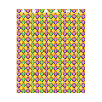 Mardi Gras Diamond Pattern Print Curtain
