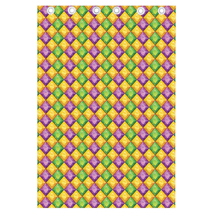 Mardi Gras Diamond Pattern Print Curtain