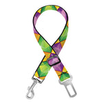 Mardi Gras Diamond Pattern Print Dog Seat Belt