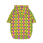 Mardi Gras Diamond Pattern Print Dog Zip Up Hoodie