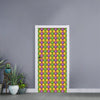 Mardi Gras Diamond Pattern Print Door Sticker