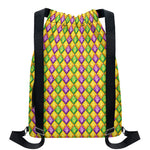 Mardi Gras Diamond Pattern Print Drawstring Backpack