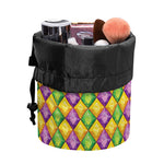 Mardi Gras Diamond Pattern Print Drawstring Makeup Bag