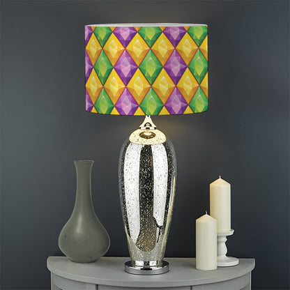 Mardi Gras Diamond Pattern Print Drum Lamp Shade