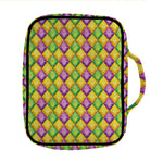 Mardi Gras Diamond Pattern Print Front Pocket Bible Bag