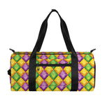 Mardi Gras Diamond Pattern Print Gym Bag