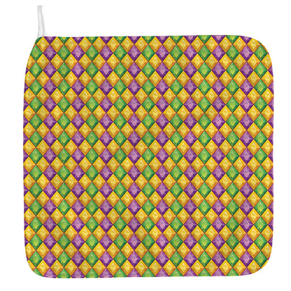 Mardi Gras Diamond Pattern Print Hand Towel