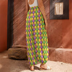Mardi Gras Diamond Pattern Print Harem Pants