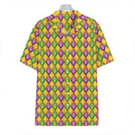 Mardi Gras Diamond Pattern Print Hawaiian Shirt