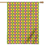 Mardi Gras Diamond Pattern Print House Flag