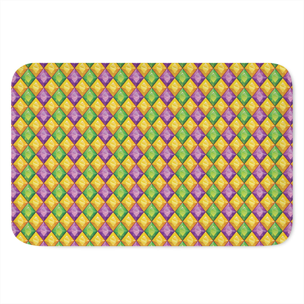 Mardi Gras Diamond Pattern Print Indoor Door Mat