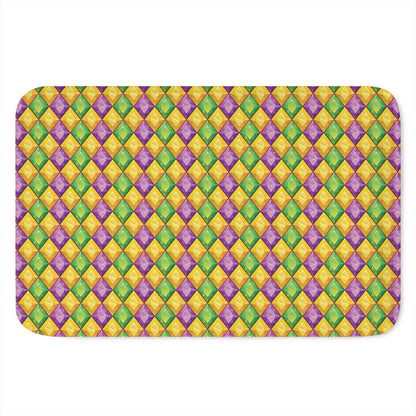 Mardi Gras Diamond Pattern Print Indoor Door Mat