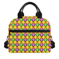 Mardi Gras Diamond Pattern Print Insulated Lunch Bag